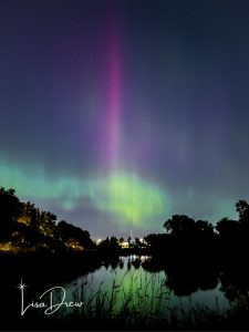 The Ponds at Shingle Creek Minneapolis - photographed by Lisa Drew during Northern Lights event 2024
