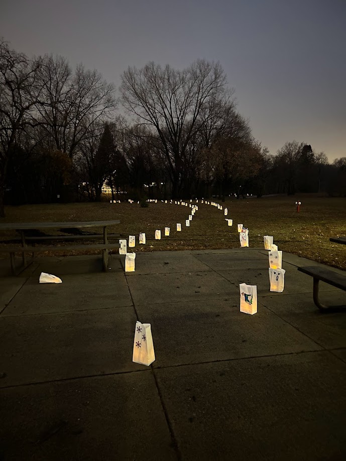 Luminarias Lining the Creek